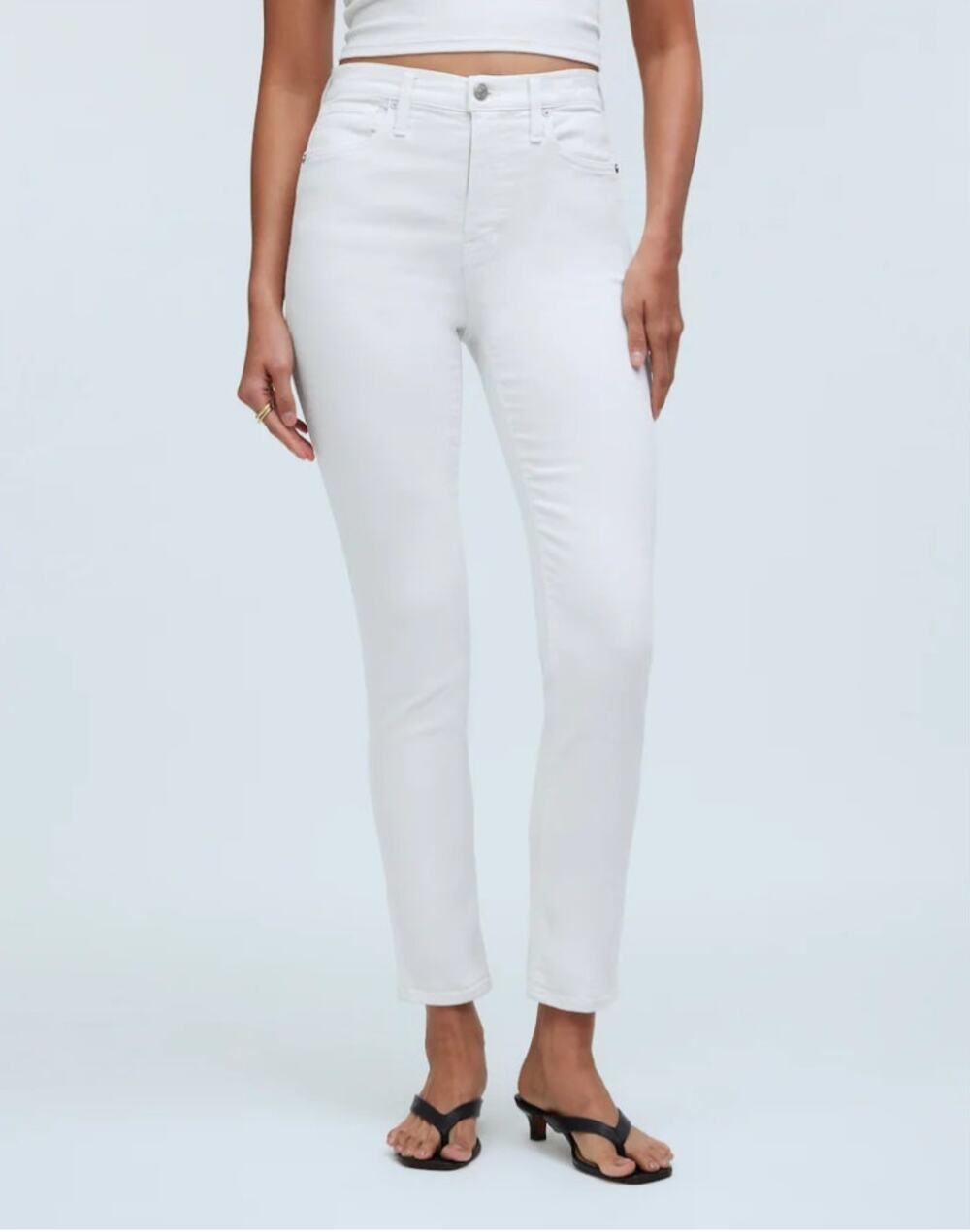 Madewell Jeans Women 28 White Stovepipe Straight Jean Stretch Classic NWT FLAW
